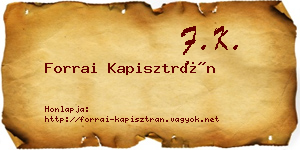 Forrai Kapisztrán névjegykártya